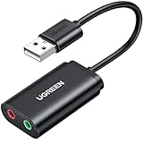 UGREEN Externe USB Soundkarte Klinke Adapter für Computer, PS5, PS4, USB Audio...