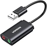 UGREEN Externe USB Soundkarte Klinke USB Adapter für Computer, PS5, PS4, USB...