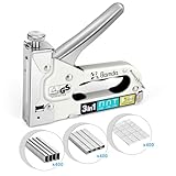 Bamda Handtacker, 3 In 1 Robuster Leistungsstarker Holztacker mit 1200 Klammern,...