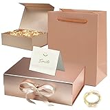 Geschenkbox Set Mit Deckel und Schleifen - Faltbare Dekorative Box,...