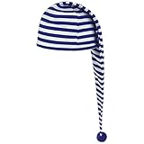 Lipodo Schlafmütze blau weiß gestreift (56 cm lang) - Damen und Herren -...