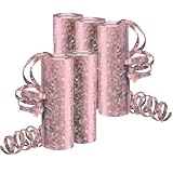 Luftschlangen Metallic Rosegold Glitzer, Party Deko - 5 Rollen mit 18...