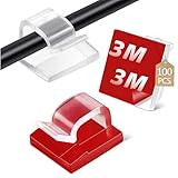 Fasood 100 Stück Kabelhalter selbstklebend mit 3M Kleber - Kabelclips für...