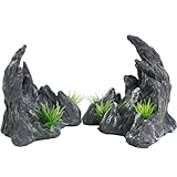 Ctpeng Aquarium Deko,Canyon Felsen aus Kunstharz, ideal für Betta,Garnelen...