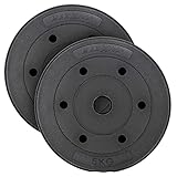 MAXXIVA® Hantelscheiben-Set Zement 2 x 5 kg Ersatz-Gewichte Gewichtsscheiben...