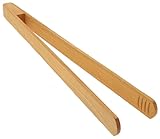 teemando® Grillzange aus edlem Kirsch-Holz, 30 cm, für Bratwurst, Steaks &...