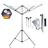 your GEAR Siena - Alu Wäschespinne für Caravan Camping Balkon Garten - Mobiler...