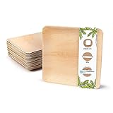 BIOZOYG Einwegteller 50 Stück 23x23 cm Palmblatt-Teller - Einweggeschirr...