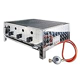 Edelstahl Gasbräter Gasgrill Gastrobräter Tischgrill 3 Flammen 10 kW mit...