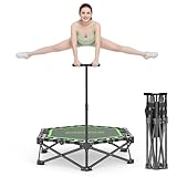 MOMODA Klappbar Fitness Trampolin Indoor mit Griff, Keine Installation Rebounder...