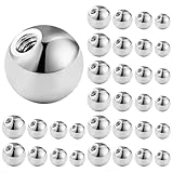 Moosono 32stk Piercing Kugel, 1,2mm Chirurgenstahl Piercing Kugeln, Silber...