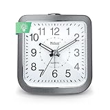 Mebus Quarzwecker, geräuscharm ohne Ticken, Leuchtzeiger, Alarm mit...