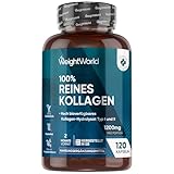 Kollagen Kapseln - 1200mg reines Marine Collagen Typ I und III - Hydrolysierte...