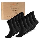 10 Paar Premium Socken Herren Damen Baumwolle Komfortbund ohne Naht 70101T...