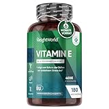 Vitamin E Weichkapseln 400IE - 180 Vegane Softgels - Vitamin E Öl DL Alpha...