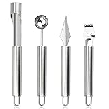 CODIRATO 4 Stück Obst Werkzeug mit Apfelentkerner, Edelstahl Apfelausstecher,...