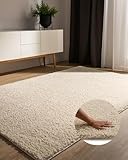 benuta Basic Hochflorteppich Teppich Wohnzimmer Sohari - Creme 80x150 cm -...