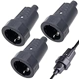 OVBOVA Schutzkontakt Gummikupplung mit Knickschutz, 3 Stück Schuko Kupplung...