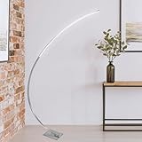 MeLiTec LED Stehleuchte ST26-1 - Nickel-Matt, Dimmbar, Warmweißes Licht 3000K,...