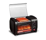 Elite Cuisine EHD-051B Hot Dog Toaster, 30-Minuten-Timer, Edelstahl-Heizwalzen,...