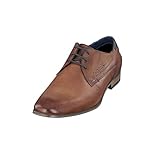 bugatti Herren Business Halbschuh aus Leder, Derby mit Two-Tone-Finish