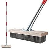 Mitclear Stahldrahtbesen mit Teleskopstiel(145cm), Straßenbesen zum Entfernen...