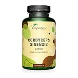 Cordyceps Sinensis Vegavero® | 650 mg CS-4 Extrakt (10:1) | Vergleichssieger 2024* | 40% Polysaccharide | Vegan aus Fermentation | Entspricht 6500 mg pro Kapsel | Ohne Zusätze | 120 Stück