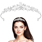 HJZHII Diadem Hochzeit, Tiara Krone Kristall Silber Abschlussball Crown Braut...