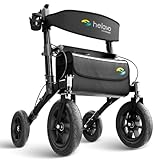 Helavo Rollator mit Luftbereifung für Draußen - Rollator Faltbar und Leicht...