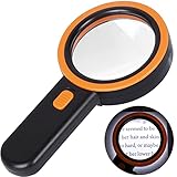 AIXPI Lupe mit Licht, 30-fache Leselupe, 12 LEDs Vergrößerungsglas, Handlupe...