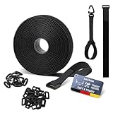 KACNON 5m x 2cm Klettband, Wiederverwendbar Klett Kabelbinder mit 25...