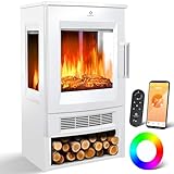 KESSER® Elektrokamin mit Heizung Panorama-Sichtfenster Heizlüfter 9...