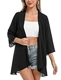 Irevial Kimono Damen Sommer Dünner Cardigan Chiffon Loose Bikini Cover Up 3/4...