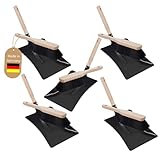 Novaliv 5X Kehrblech Metall Kehrblechgarnitur SCHWARZ lackiert Kehrblechbesen...