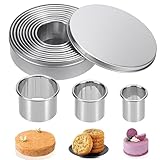 Plätzchen Ausstecher Rund, 12 Stück Edelstahl Ausstechformen, Ringe Keksformen...