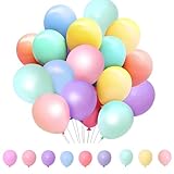 Pastell Luftballons Geburtstag,100 Stück 12 Zoll Luftballon Pastell,Bunte...