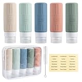 Carehabi 100ml Flaschen zum Befüllen, 5 Stück Silikon Reiseflaschen Reisen...