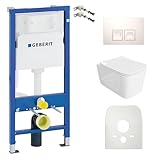 Lavita Duofix Basic Vorwandelement + Lavita Wand Tiefspül WC Dalia Weiß...