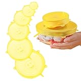 BRITIVIVE Silikon Stretch Deckel Set 6 Stück Silikondeckel Joghurtbecher...