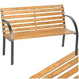 tectake® 2-Sitzer Gartenbank wetterfest, Gartenbank Holz im Landhausstil für...