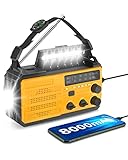 Greadio Kurbelradio,Solar Notfallradio Dynamo AM FM Radio mit Handyladefunktion,...