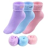 ZOCONE 3 Paar Stoppersocken für Damen Kuschelsocken Winter Thermosocken Fuzzy...