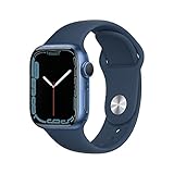 Apple Watch Series 7 (GPS, 41mm) Aluminiumgehäuse Blau Mit Abyss Sportarmband...