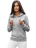 OZONEE Damen Kapuzenpullover Sweatjacke Sweatshirt Farbvarianten Kapuzenjacke...