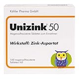 Unizink 50 magensaftresisitente Tabletten, effektive Zinkversorgung für ein...