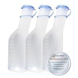 Tiga-Med Urinflasche 1Ltr. für Männer 3er Set Urinflaschen aus stablilem...