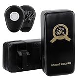 DEWEL PU Leder Schlagpolster Set 2 × PU Schlagkissen und 1 Paar PU Handpratzen...