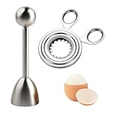 2er-Pack Eierköpfer Edelstahl und Eieröffner, Eierköpfer Testsieger, Weich...