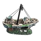 Aquarium Deko Schiff, Harz Aquarium Zubehör, Fische Deko, Garnelen Zubehör,...