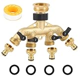 4-Wege-Messing-Wasserhahn, robuster Außenschlauch-Verteiler,...
